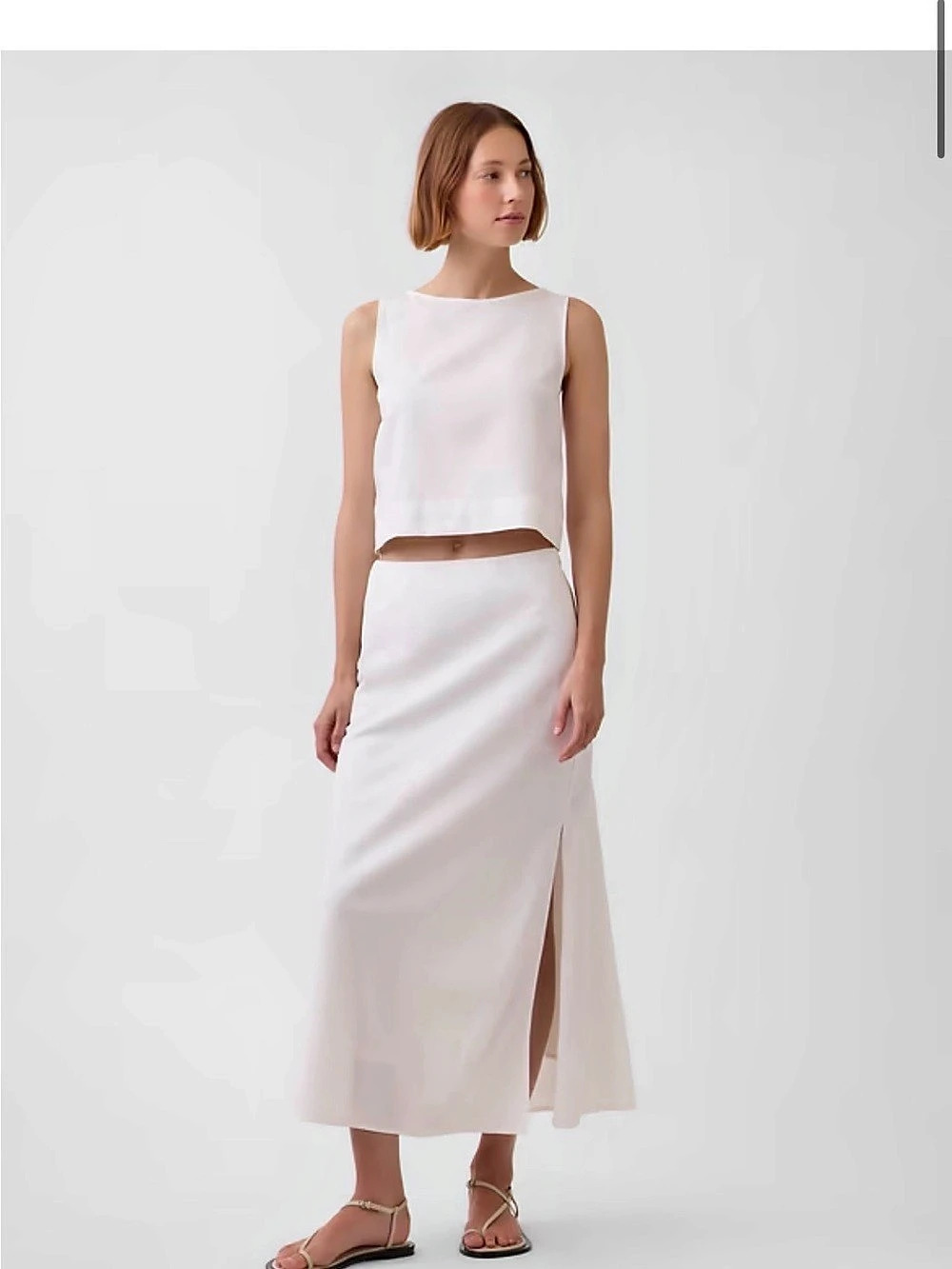 Gap Linen-Blend Maxi Skirt White